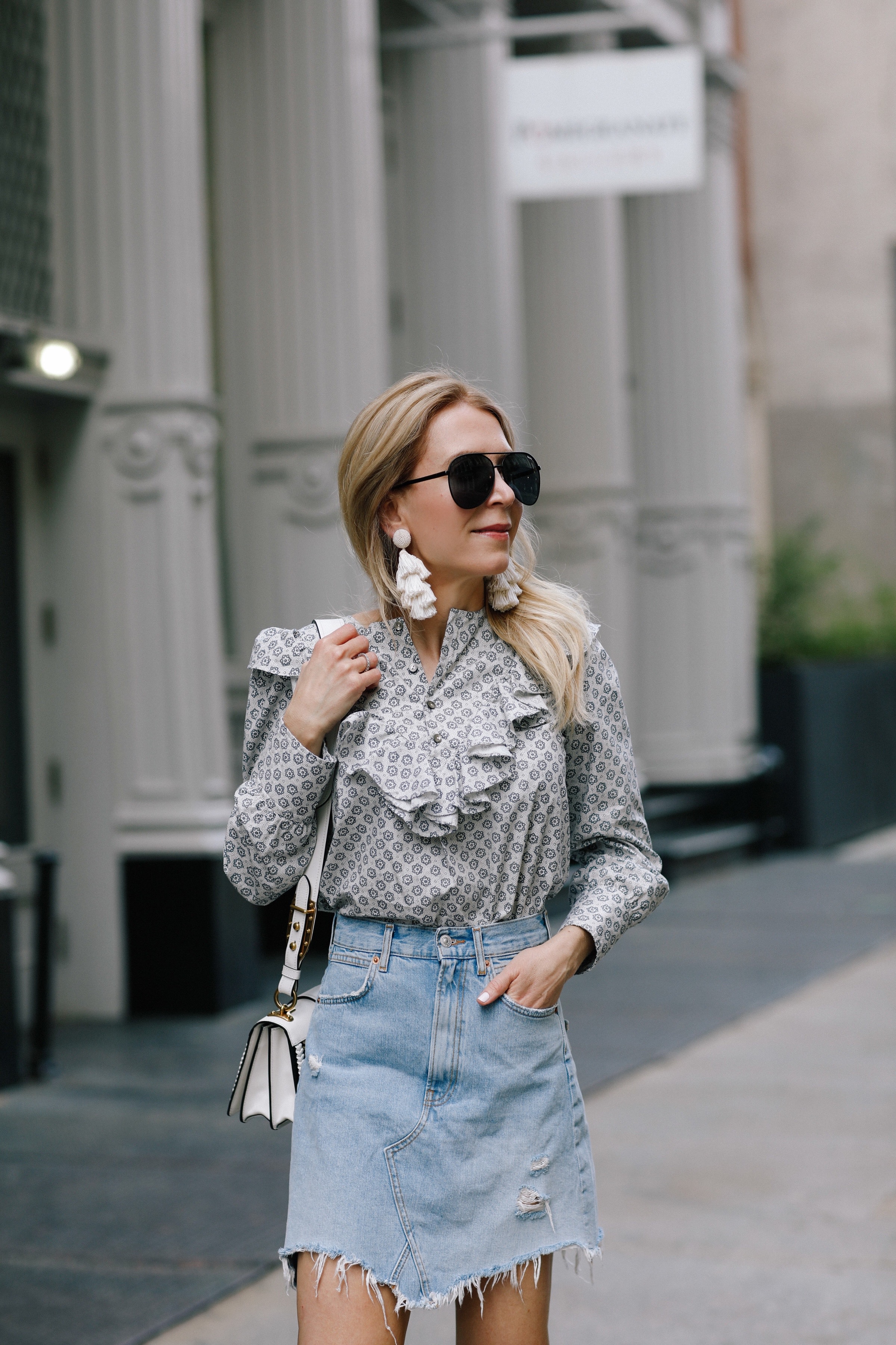 Distressed Denim Skirt, and Rebecca Taylor | About The Outfits