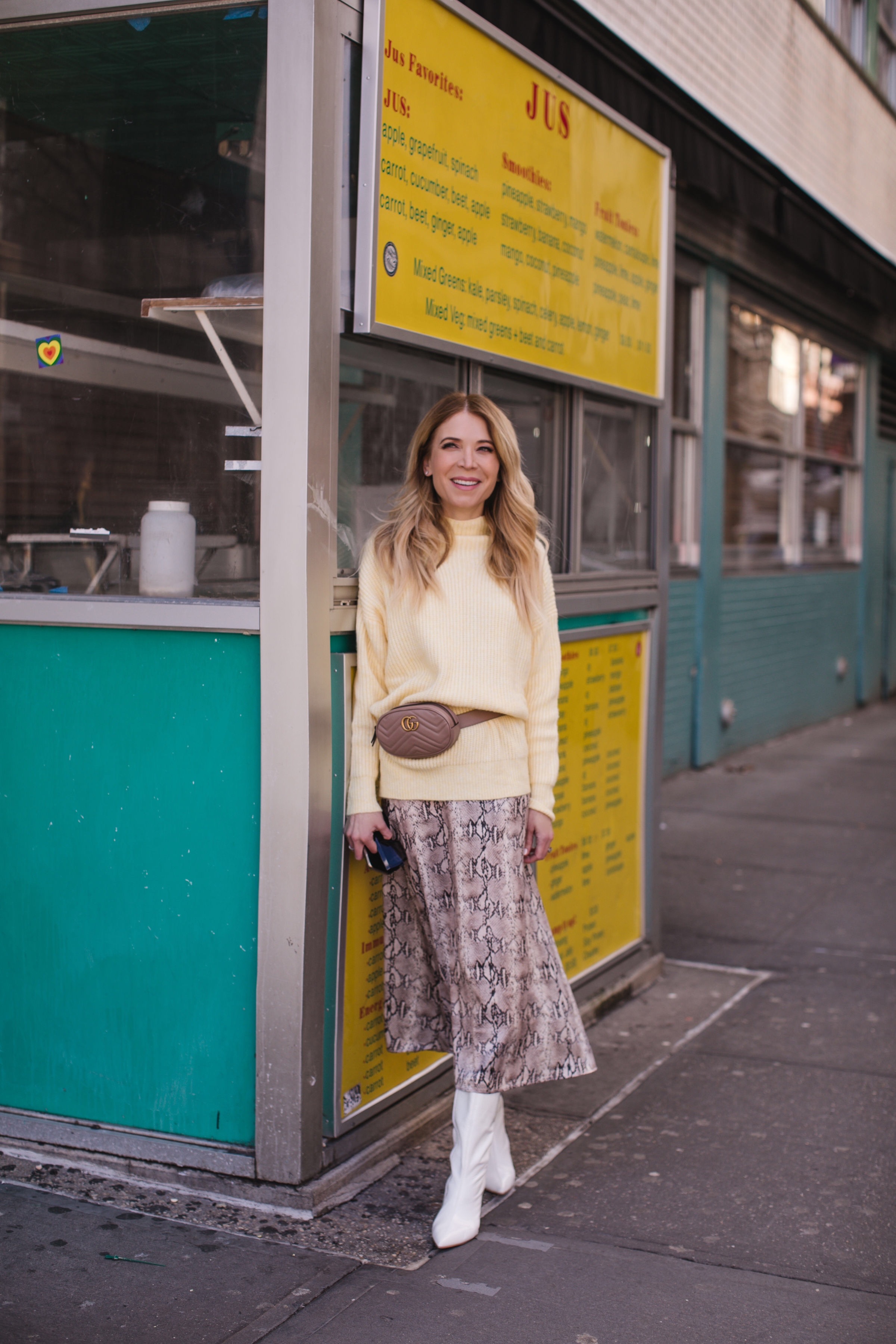 Gucci belt bag, Mango sweater, snakeskin print skirt, www.abouttheoutfits.com, About the Outfits