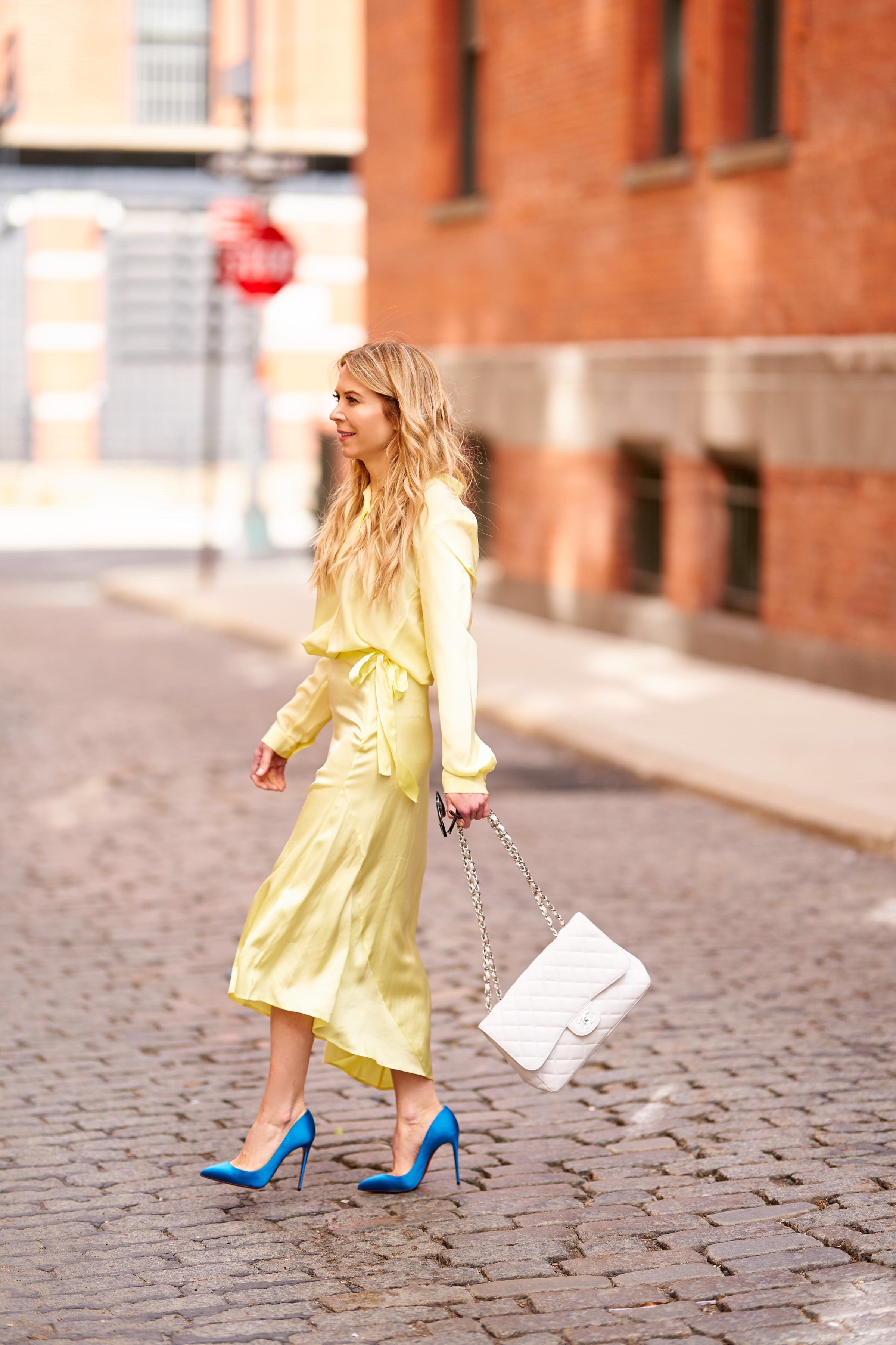 And other stories yellow pleated outlet skirt