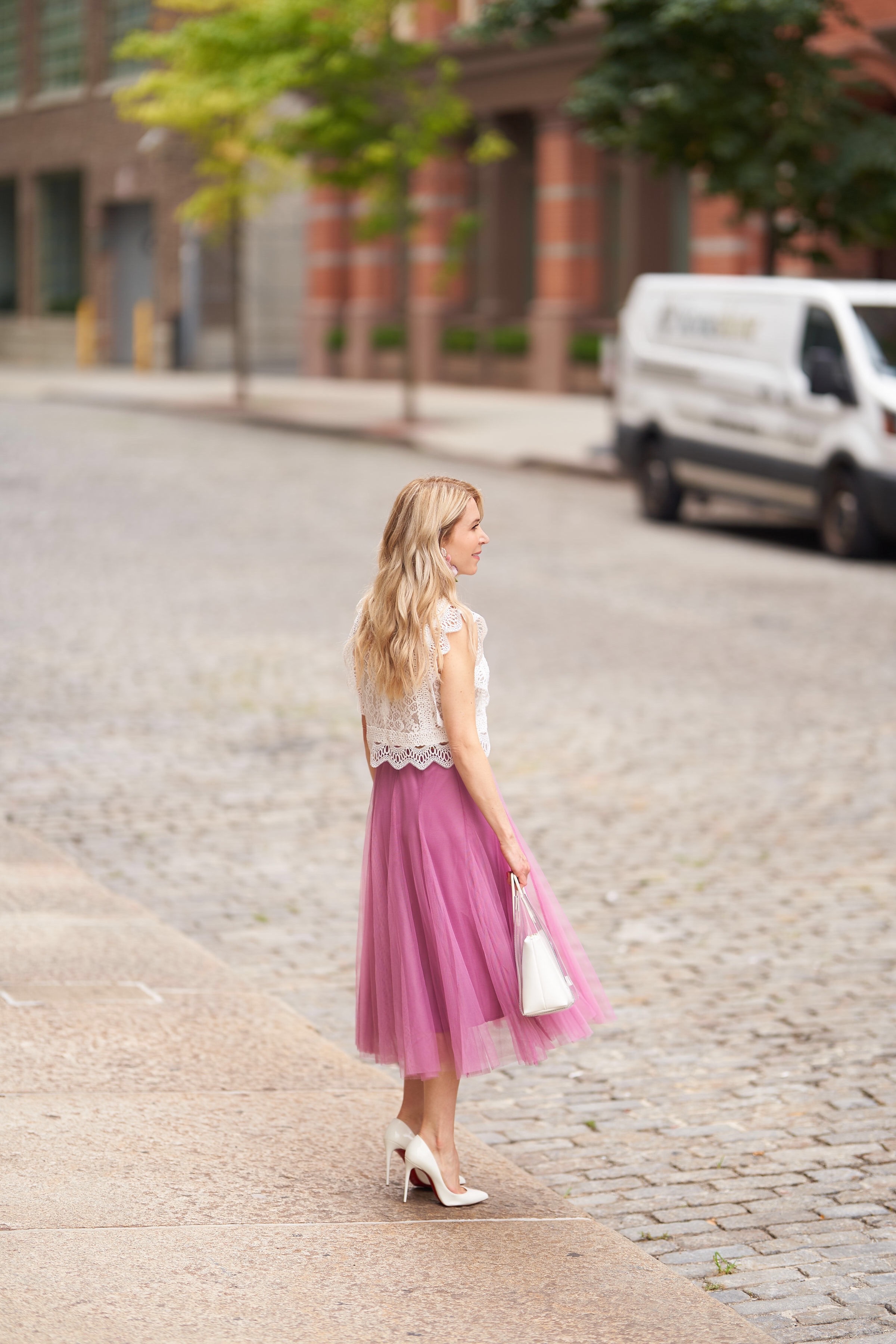 Pink Chicwish Tulle Skirt Outfit - Lizzie in Lace