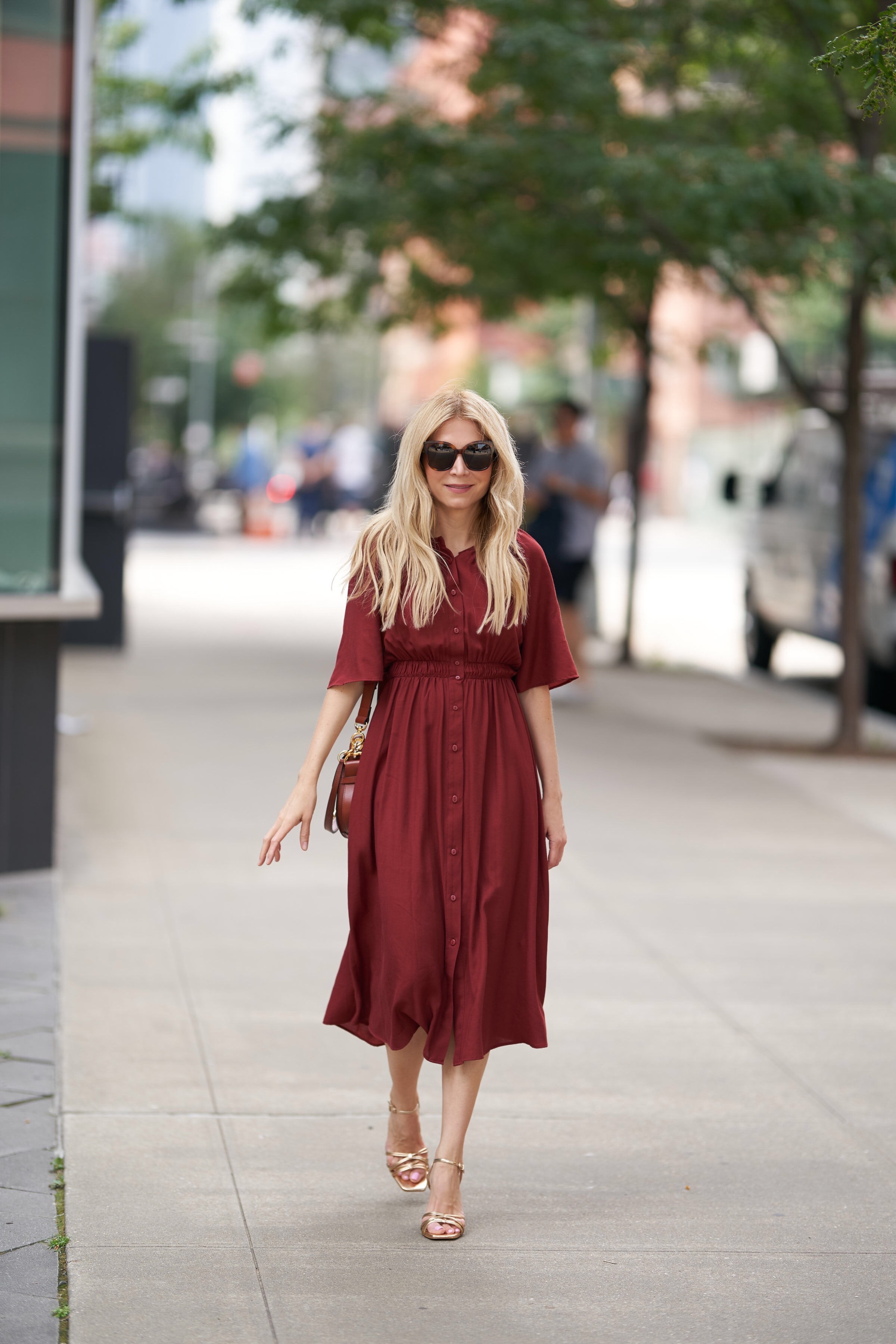 Burgundy shirt dress, Zara shirt dress, Chloe tess bag, Laura Bonner, About the Outfits, NYC Fashion Blogger