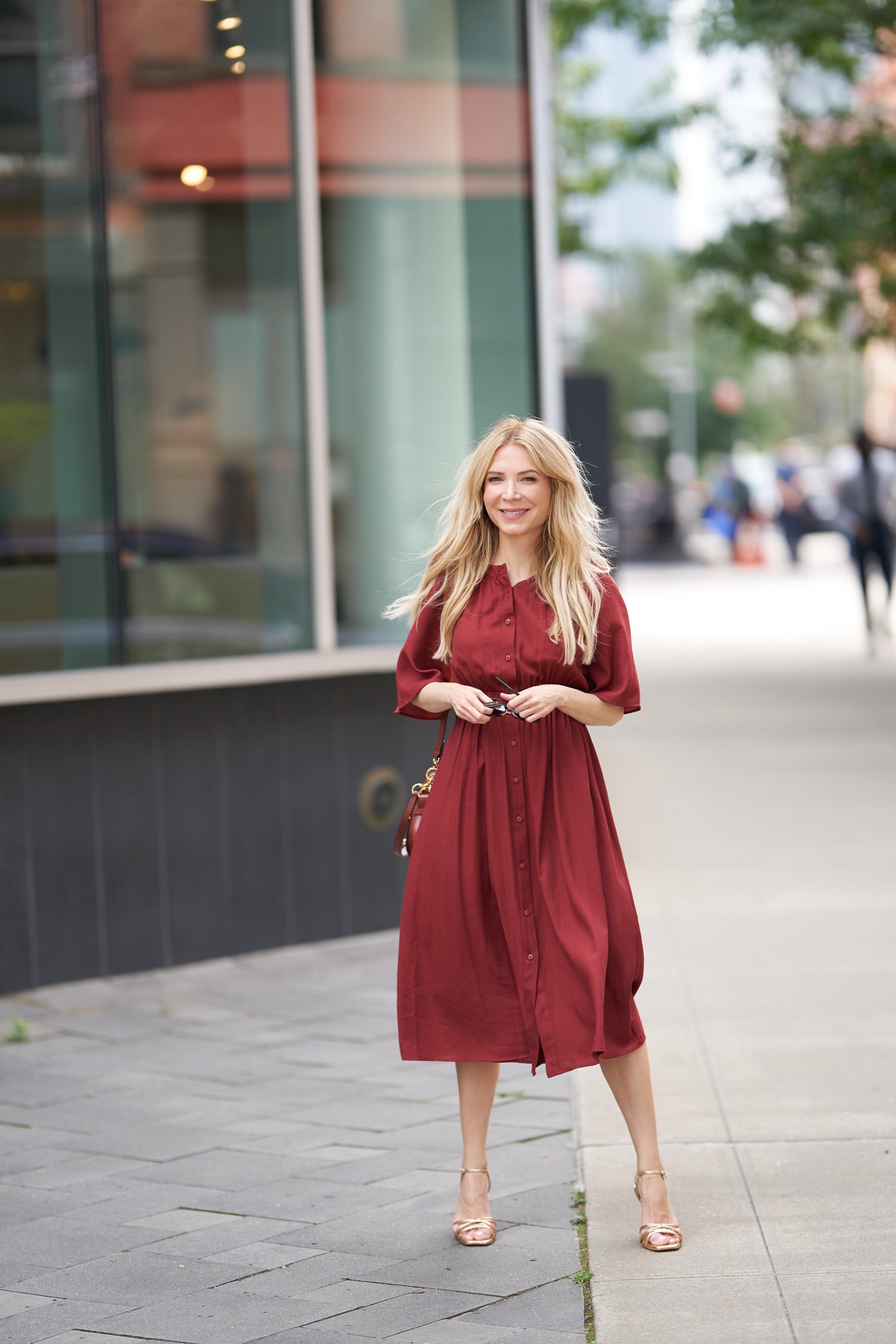 Burgundy shirt dress, Zara shirt dress, Chloe tess bag, Laura Bonner, About the Outfits, NYC Fashion Blogger